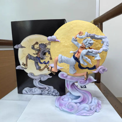 Gear 5 Luffy Moonlight LED Figure – One Piece Anime PVC Collectible Statue | Glow Effect Luffy Desk Decor (14 cm)