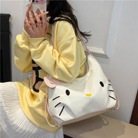 2-in-1 Hello Kitty Convertible Shoulder & Backpack Bag with Hello Kitty Charm– Cute Kawaii Multipurpose Handbag for Girls & Women