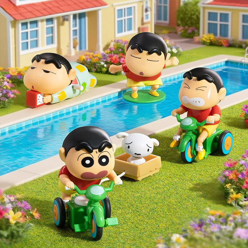 Crayon Shinchan Mini Action Figure Set of 4 (PVC Cartoon Figurines) – Cute Shinchan Toys, Anime Collectibles, Desk Decor, Kids Gift Set