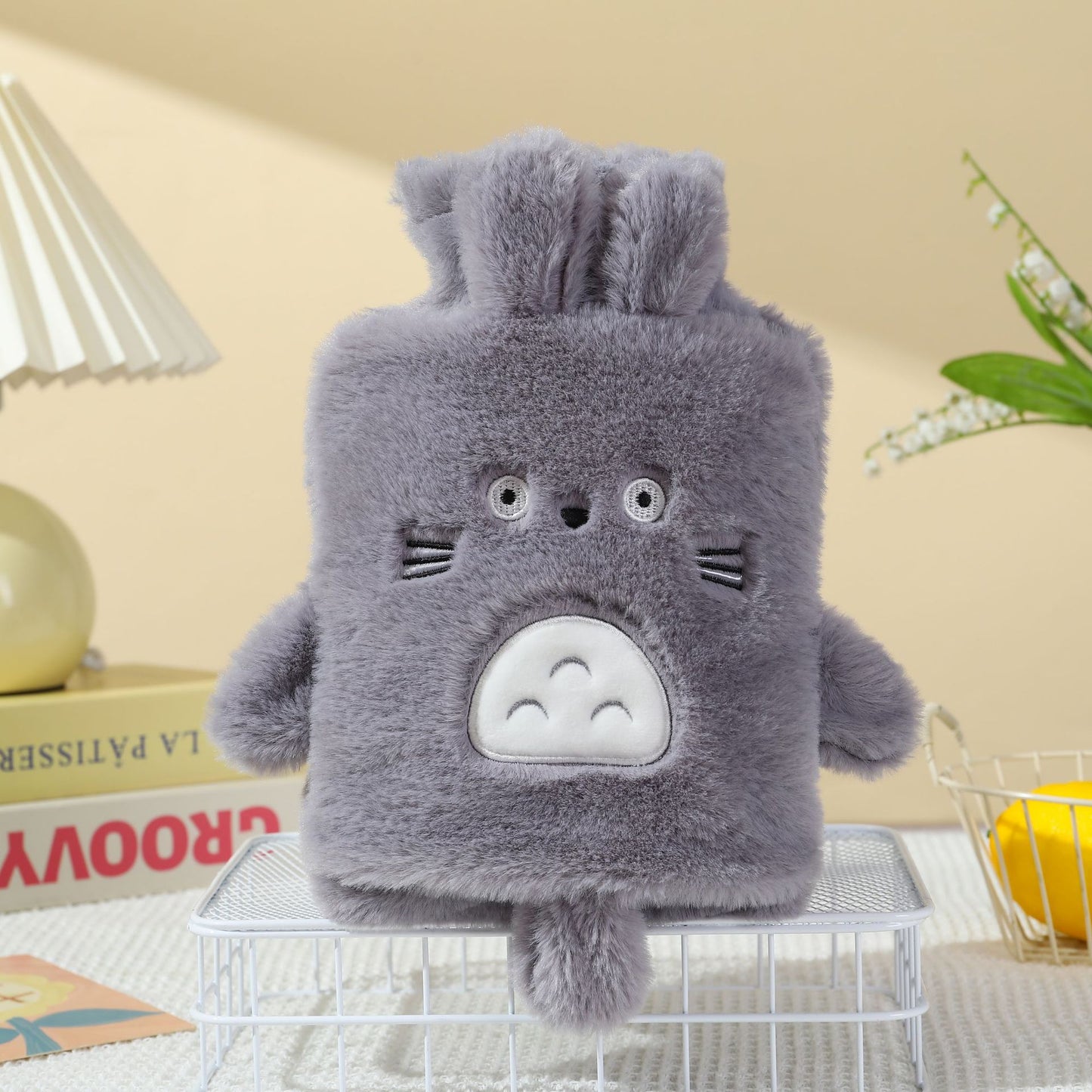 Cute Kawaii Animal Plush Hot Water Bottle with Soft Furry Cover | Cartoon Hot Water Bag for Winter Warmth, Pain Relief & Gifting