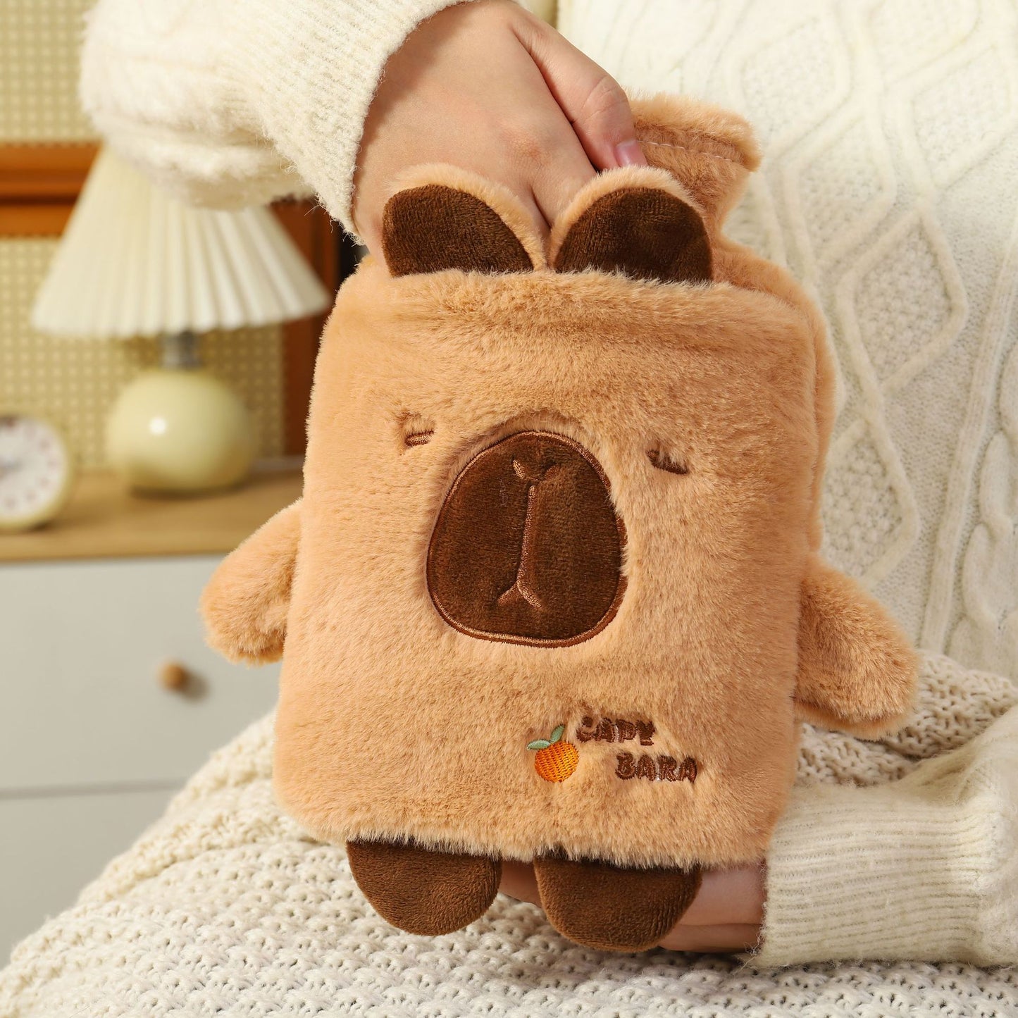 Cute Kawaii Animal Plush Hot Water Bottle with Soft Furry Cover | Cartoon Hot Water Bag for Winter Warmth, Pain Relief & Gifting