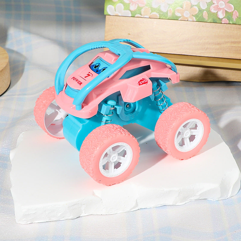 Mini Inertia Powered Stunt Car Toy for Kids | 360° Flip Off-Road Push & Go Toy Car (Single Piece, Random Color)