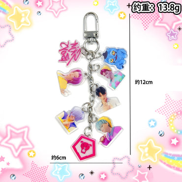 KPOP Demon Hunters Acrylic Keychain – Cute Anime Charm Keyring for Bags, Backpacks & Accessories (Random Design)