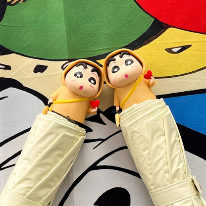 Shinchan Cartoon Automatic Umbrella – Cute Foldable Kids & Women Umbrella | Windproof Waterproof Travel Umbrella | Kawaii Shinchan Rain Umbrella
