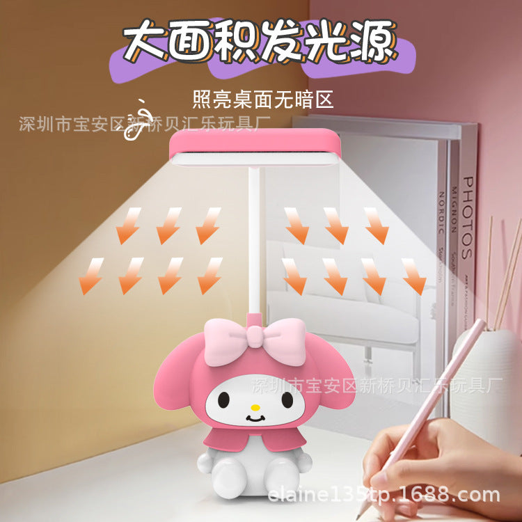 Cute Sanrio Character LED Table Lamp with Built-in Sharpener – My Melody & Kuromi Desk Light for Kids, Students & Kawaii Lovers
