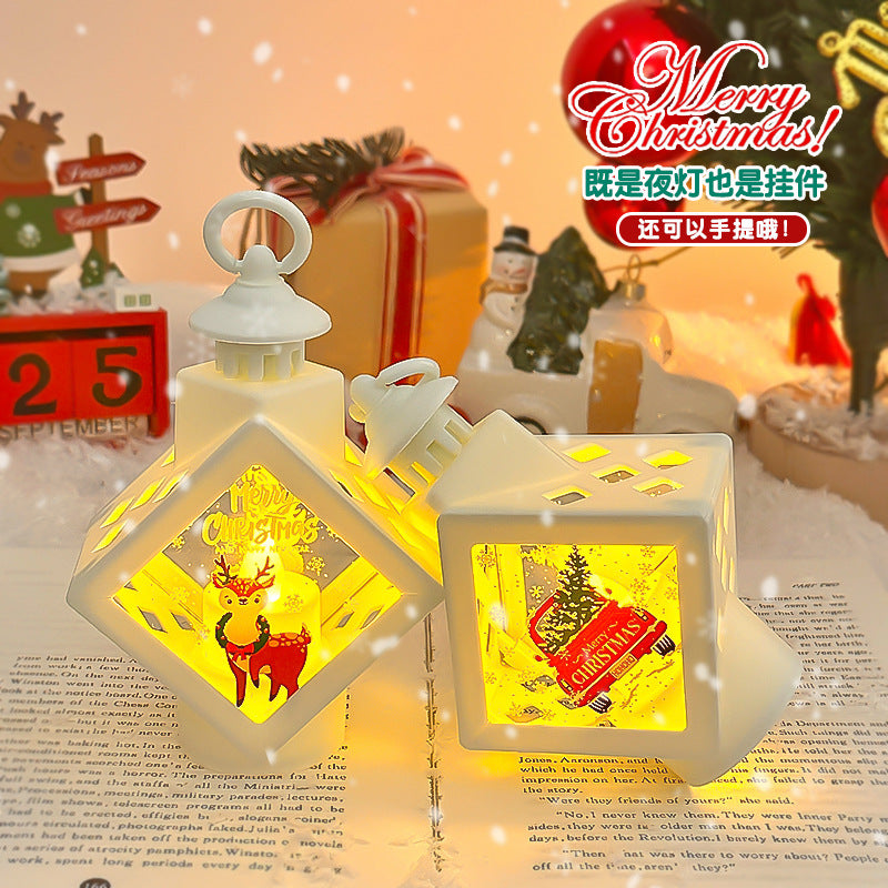 LED Christmas Theme Decorative Lantern – Warm White Festive Glow Lamp for Home Décor