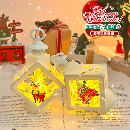 LED Christmas Theme Decorative Lantern – Warm White Festive Glow Lamp for Home Décor
