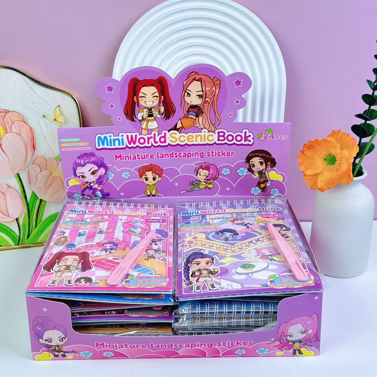 DIY 3D Kawaii Mini House Sticker Book Set of 3 – Creative Scene Building Scrapbook Activity Kit | Cute Room Decoration & Puzzle Craft Book for Kids, Teens & Adults