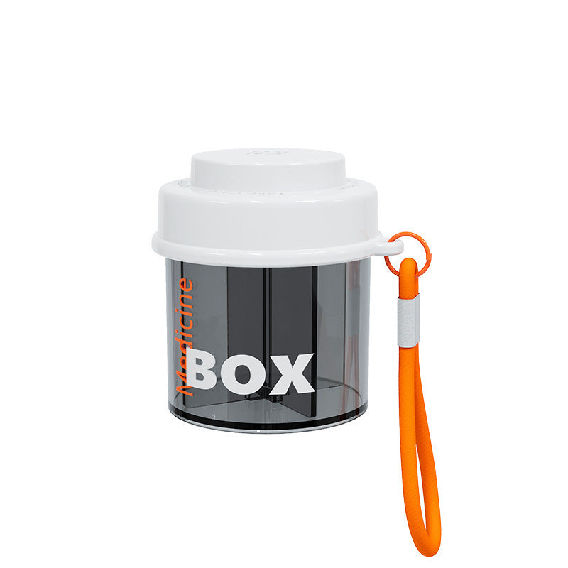 Portable Pill Box with Cutter – Travel Medicine Organizer & Vitamin Storage Container with Keychain Strap