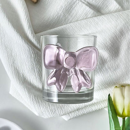 Kawaii Pink Bow Glass Cup – Cute 3D Bow Drinking Glass for Milk, Coffee, Juice & Aesthetic Home Décor