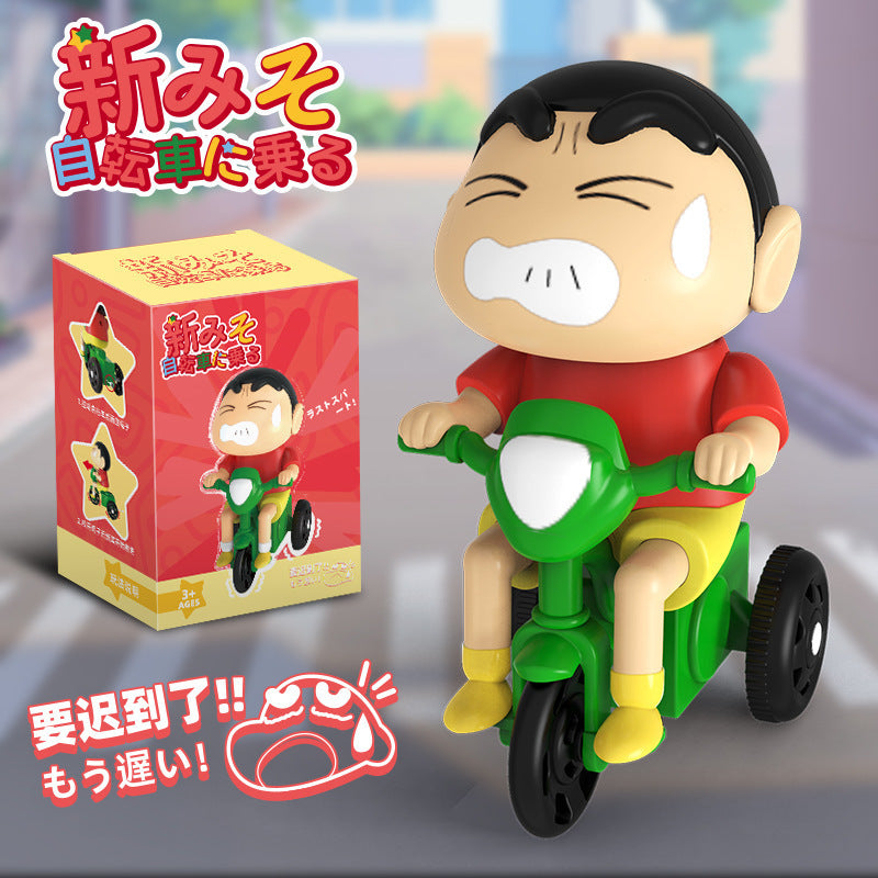 Shinchan Cycling Action Figure Toy | Cute Cartoon Bike Ride Figurine for Kids & Anime Collectors