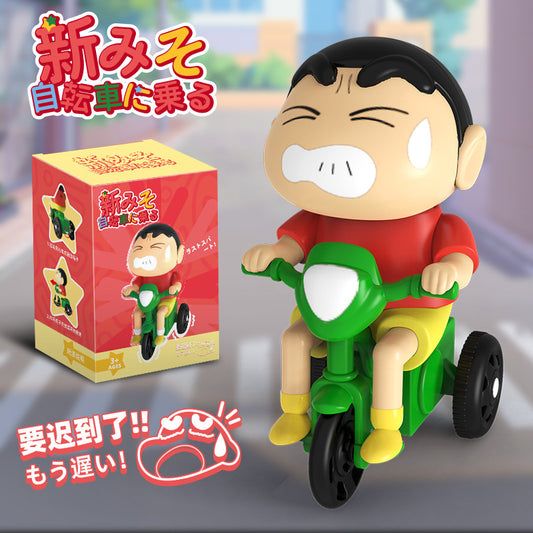 Shinchan Cycling Action Figure Toy | Cute Cartoon Bike Ride Figurine for Kids & Anime Collectors