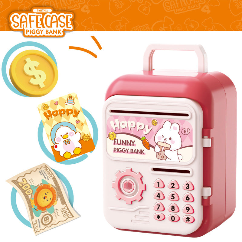 Happy Lockbox Only In And Out Piggy Bank