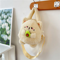 Kawaii Avocado Bear Plush Sling Bag | Cute Soft Toy Crossbody Bag for Girls & Kids