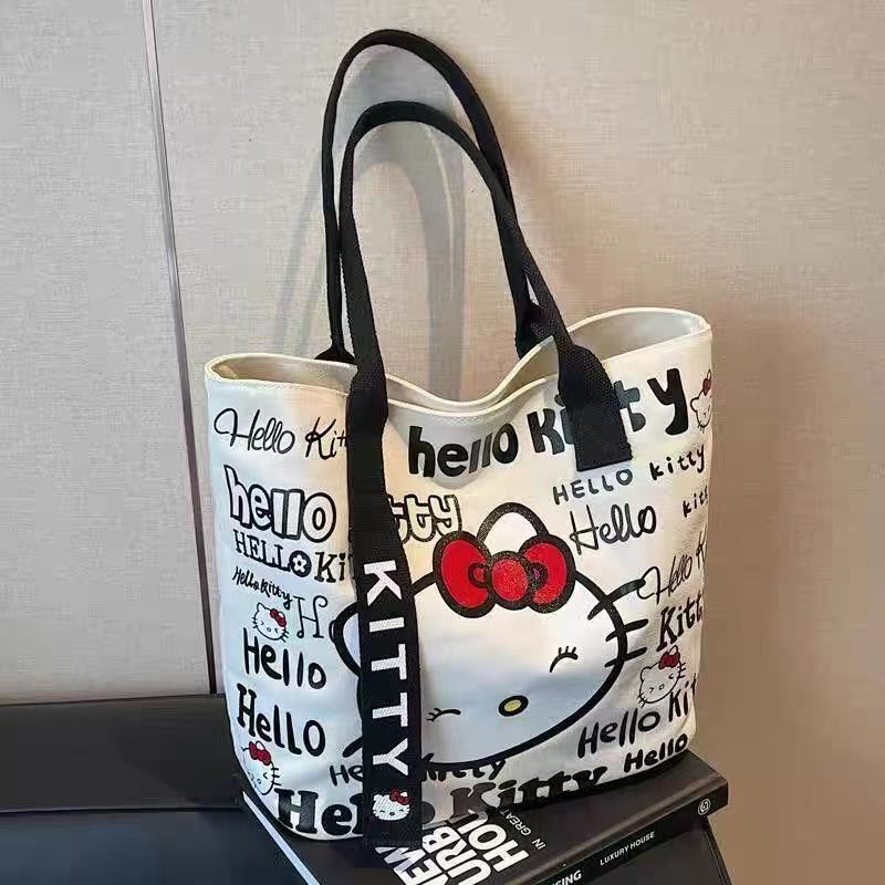 Hello Kitty Printed Tote Bag for Women & Girls | Cute Kawaii Aesthetic Shoulder Bag