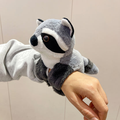 Cute Raccoon Plush Slap Bracelet / Wrist Plush Toy – Soft Kawaii Animal Arm Band for Kids & Adults