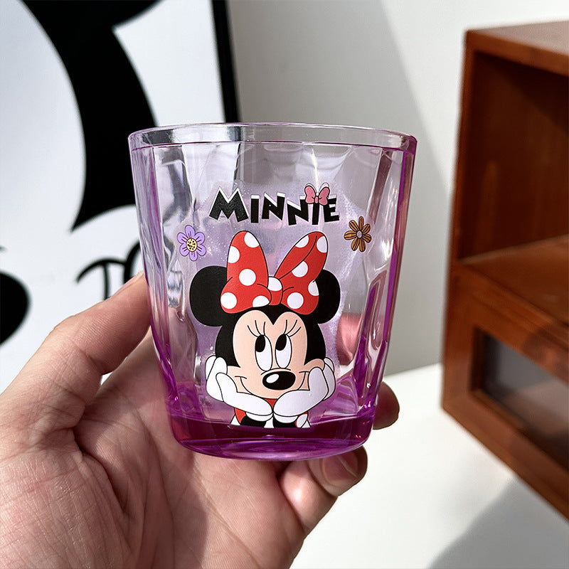 Disney Cartoon Kids Drinking Cup Set – Mickey Mouse, Minnie Mouse & Winnie the Pooh ABS Plastic Tumbler | Cute Kawaii Juice Glass for Kids, Home & Gifting