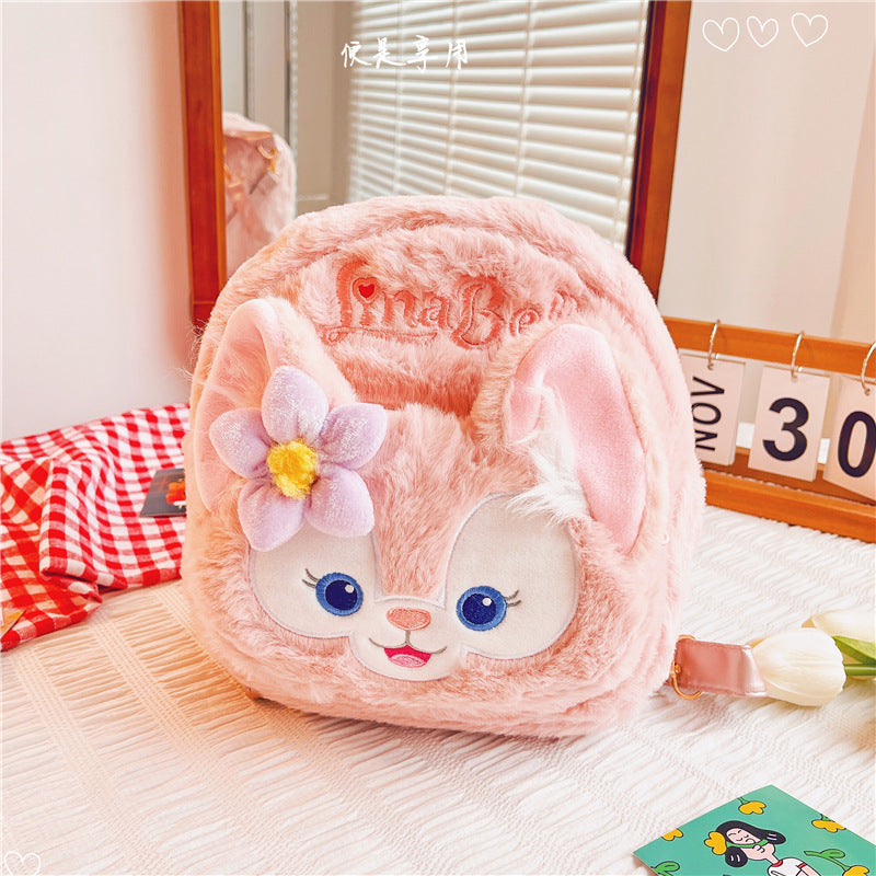 Kawaii Bunny Plush Cosmetic Pouch – Cute Pink Rabbit Makeup Bag | Soft Anime Storage Pouch for Girls