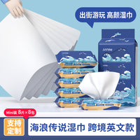Ultra-Portable Mini Wet Wipes (8 Packs × 8 Sheets) – Travel Friendly, Skin-Safe & Multipurpose Cleaning Wipes