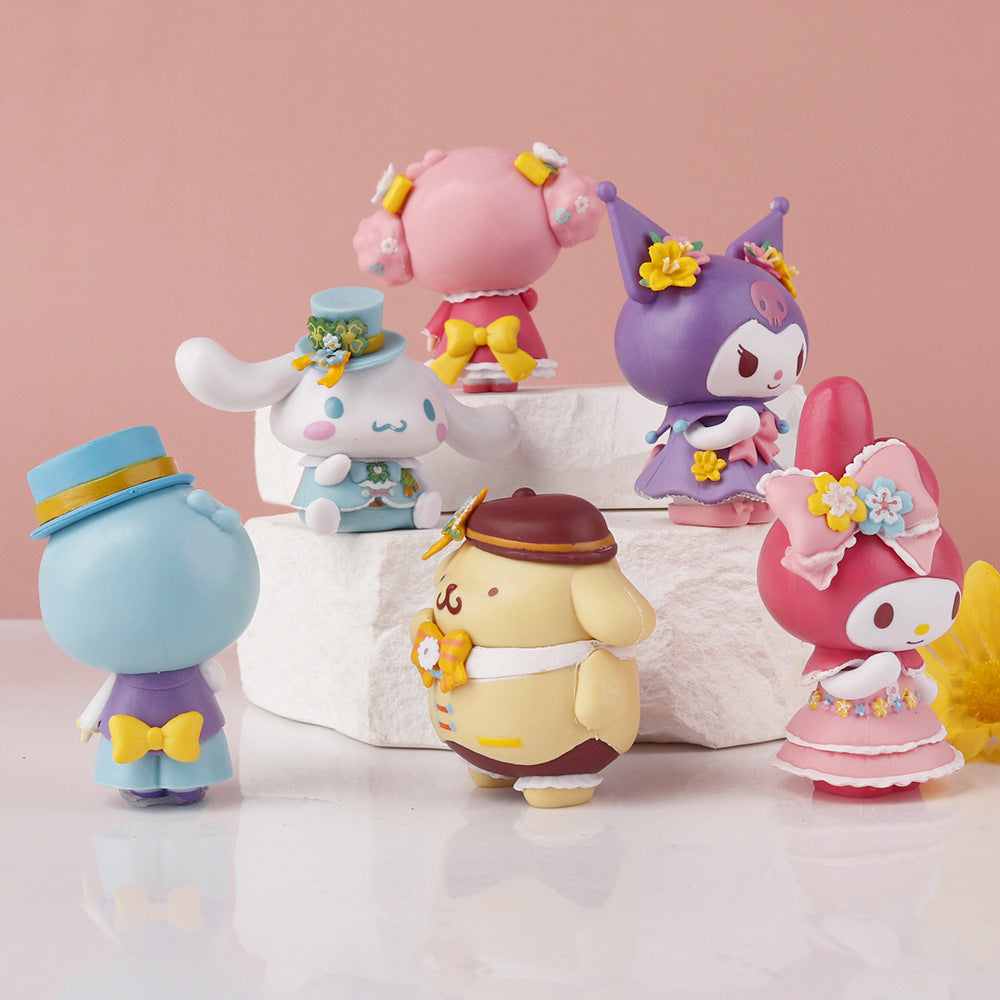 6 PCS Kuromi Flower Season PVC Mini Figures Set – Cute Sanrio Anime Collectibles | Kawaii Desk Decor Toys
