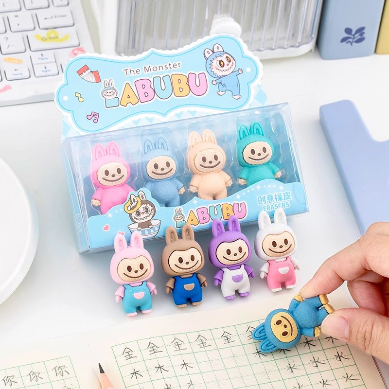 Labubu Kawaii Eraser Set  of 4