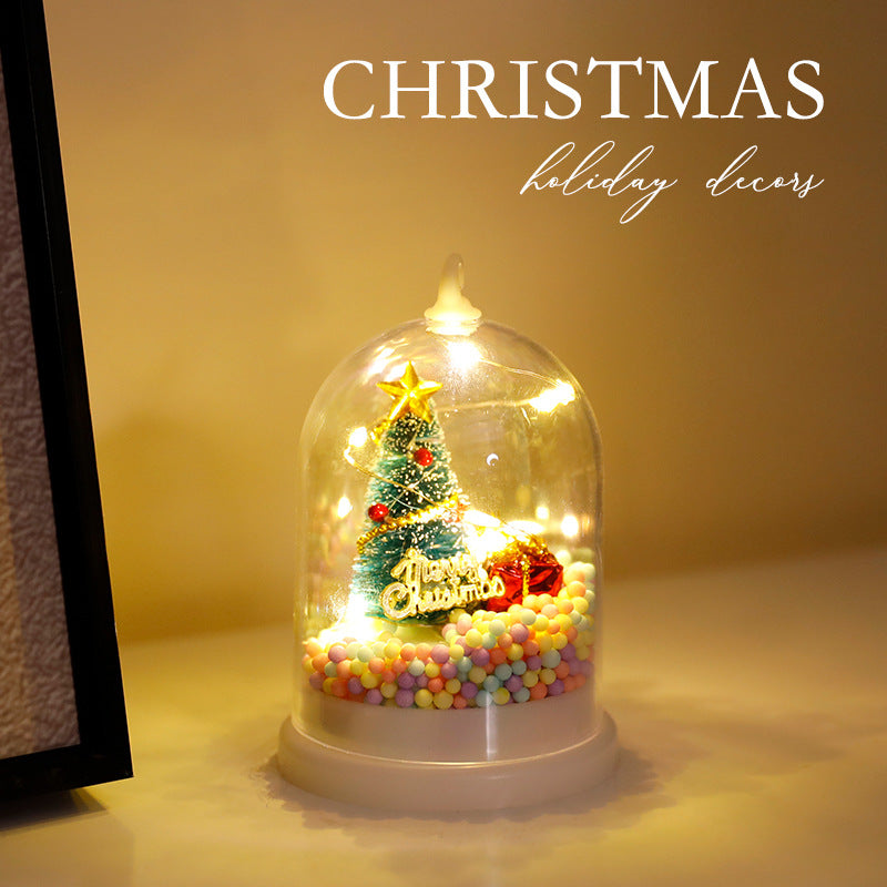 Acrylic Christmas Theme Decoration Lamp – LED Snow Globe Night Light (8×8×11 cm)