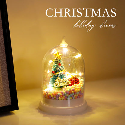 Acrylic Christmas Theme Decoration Lamp – LED Snow Globe Night Light (8×8×11 cm)