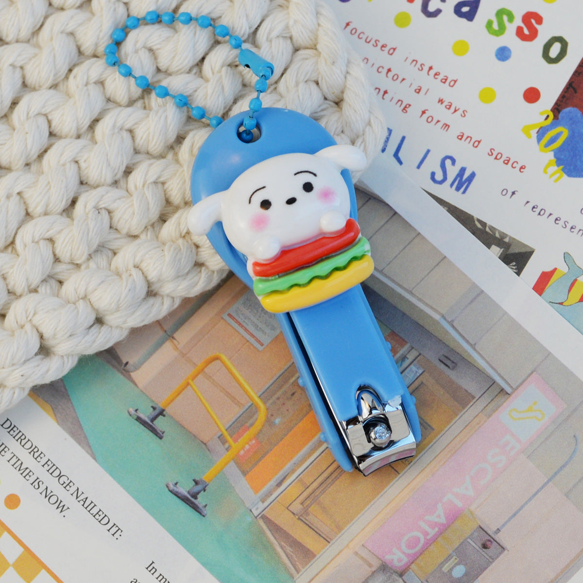 Shinchan Cute Cartoon Nail Clipper Set of 4 with Keychain | Kawaii Shinchan Mini Nail Cutter Set | Portable Travel Nail Clippers for Kids & Adults