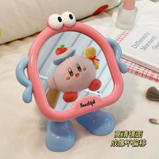 Cute Cartoon Standing Table Mirror with Legs – Kawaii Makeup Mirror for Desk | Aesthetic Vanity Mirror for Girls Room Decor
