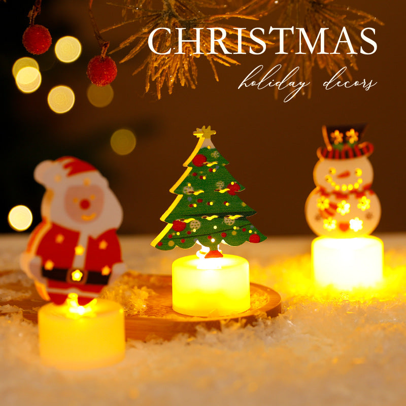 Christmas Theme LED Mini Candle Set (Pack of 5) – Santa, Snowman, Tree, Bell & Bear Décor Lights