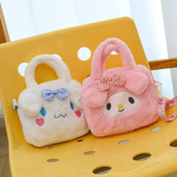 Kawaii Plush Cartoon Character Handbag for Girls – Cute Furry Crossbody Bag | Sanrio & Cartoon Style Shoulder Bag
