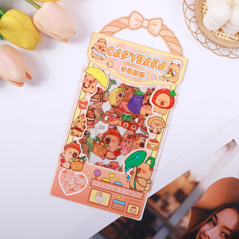 Capybara Kawaii Sticker Box – Happy Everyday Collection(set of 2)