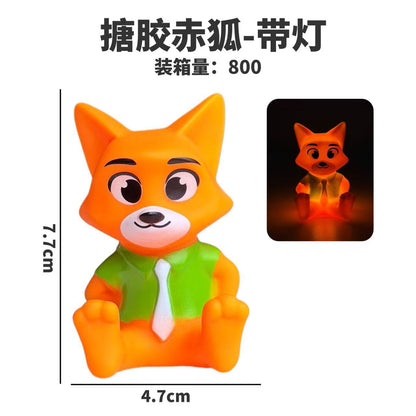 Zootopia Inspired LED Squishy Night Light (Set of 3) | Cute Bunny, Fox & Tiger Bear Silicone Glow Lamps | Kawaii Animal Bedroom Decor