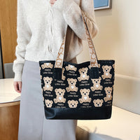 Cute Teddy Bear Tote Bag for Women | Happy Little Bear Cartoon Shoulder Bag | Aesthetic Kawaii Handbag for Girls