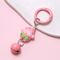 Kawaii SpongeBob & Patrick Keychain Set (3PCS) – Cute Cartoon Bag Charms with Jingle Bells for Kids & Girls