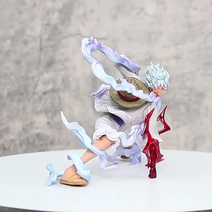 Monkey D. Luffy Gear 5 Nika Action Figure – 17 cm One Piece Anime Collectible Statue with Box | Luffy Anime Figurine for Desk, Shelf & Otaku Collection