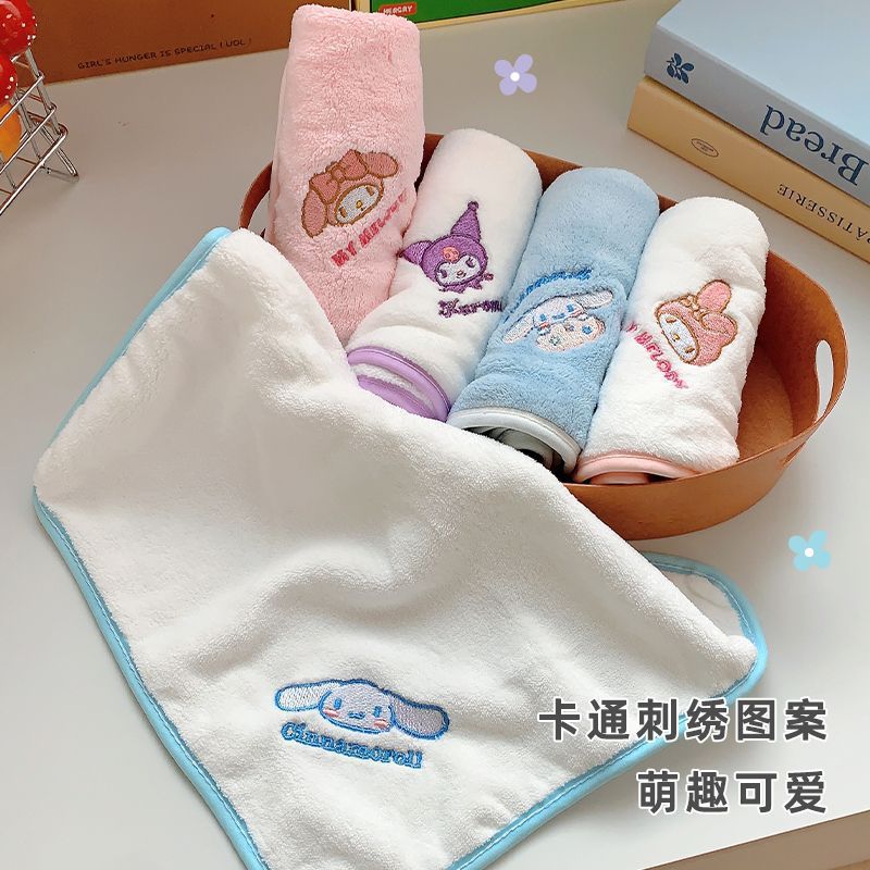 Sanrio Characters Face Towel Set (5 pcs) – My Melody, Cinnamoroll, Kuromi, and Friends | Soft Cotton Hand Towels for Kids & Adults