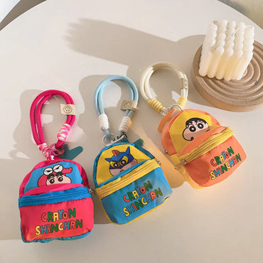 Crayon Shinchan Mini Coin Purse with Keychain – Cute Cartoon Zipper Pouch for Kids & Anime Fans