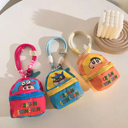 Crayon Shinchan Mini Coin Purse with Keychain – Cute Cartoon Zipper Pouch for Kids & Anime Fans
