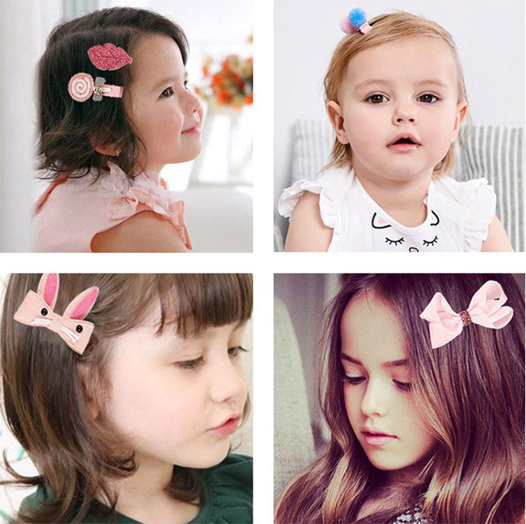18-Piece Cute Hair Accessories Hamper for Girls | Bow Clips, Hair Bands & Pom Pom Clips | Kawaii Kids Hair Accessories Gift Set