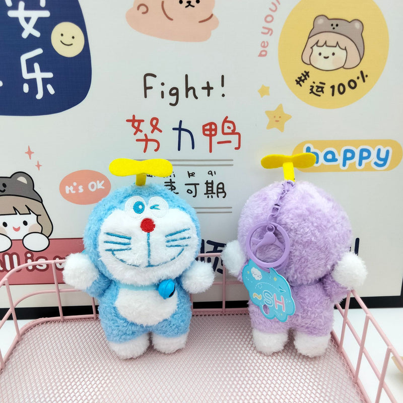 Cute Doraemon Plush Keychain with Bell – Kawaii Soft Toy Keyring