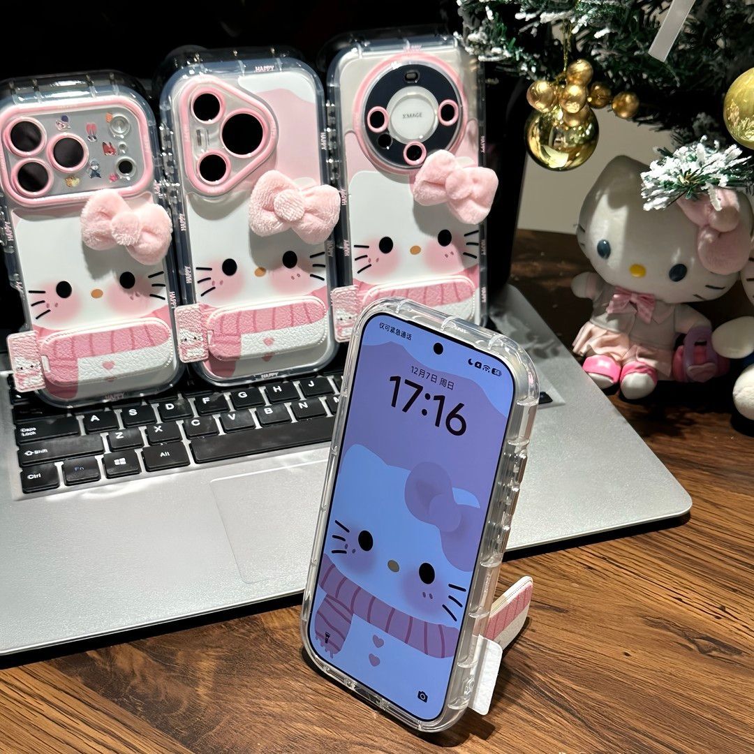 Hello Kitty iPhone Case – Cute Aesthetic Soft Silicone Protective Cover for iPhone 15, 15 Pro, 16, 16 Pro, 17, 17 Pro & 17 Pro Max