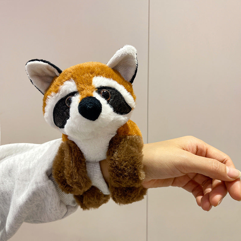 Cute Raccoon Plush Slap Bracelet / Wrist Plush Toy – Soft Kawaii Animal Arm Band for Kids & Adults