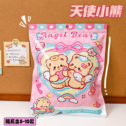 Kawaii Blind Box Stationery Kit (8–10 Items) – Capybara, Angel Bear, Bread Time Bear, Merry Christmas Bear & Cute Bakery Bear Surprise Stationery Gift Set | Mystery Cute School & Office Supplies