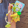 Sanrio official  Character Bag Charm with Flower & Glitter Beads Keychain