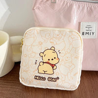 Cute Bear Mini Zipper Pouch | Kawaii Coin Purse & Makeup Organizer | Portable Storage Case for Earbuds, Cosmetics, Jewellery & Small Essentials