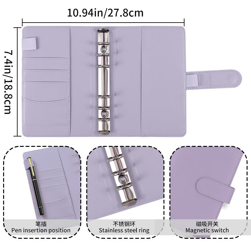 Kawaii Budget Binder Diary with Zipper Cash Envelopes – Money Saving Planner, Expense Tracker, A6 Refillable Binder for Budgeting & Finance Management