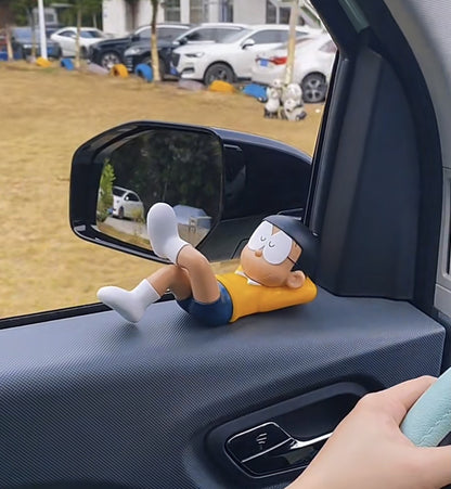 Doraemon Nobita Sleeping Car Dashboard Toy | Cute Anime Car Decoration | Kawaii Dashboard Showpiece (18cm)
