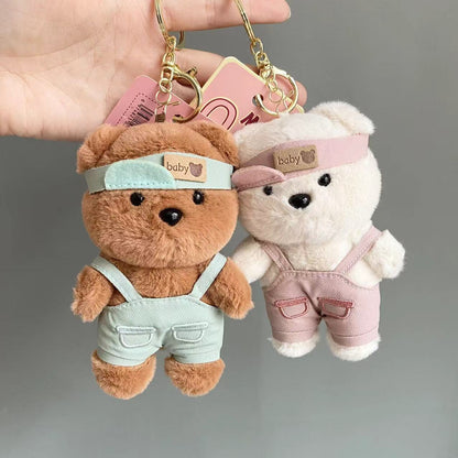 Cute Teddy Bear Plush Keychain – Soft Mini Bear Bag Charm | Kawaii Plush Key Holder for Girls