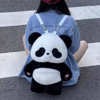 Kawaii Panda Plush Backpack – Soft Panda Teddy Mini School Bag for Kids & Girls